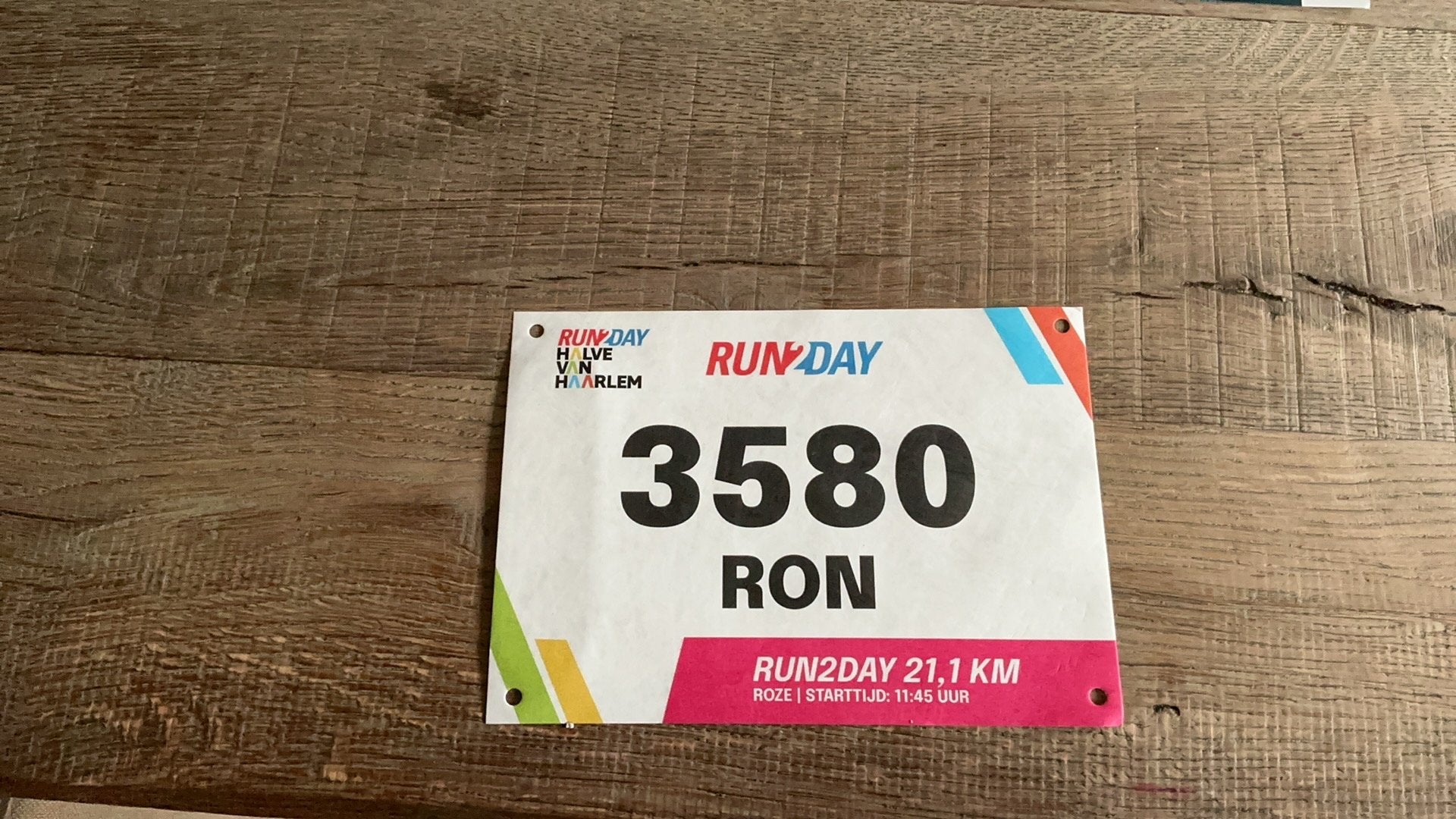 Startbewijs halve marathon Haarlem, Ophalen of Verzenden, Nieuw, Overige typen, Overige merken