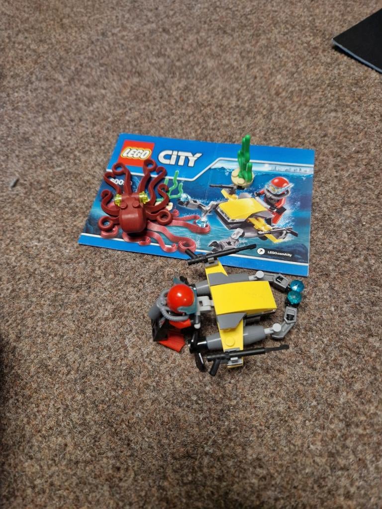 LEGO City Duiker met Onderwaterscooter en Octopus, Lego, Ophalen of Verzenden, Inclusief minifiguren, Complete set