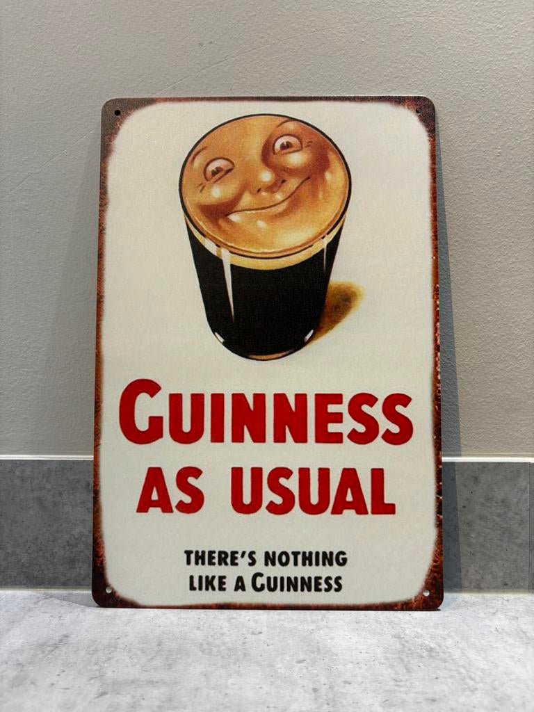 Mancave Bar Café Wanddecoratie metalen bordje Guinness bier, Verzamelen, Biermerken, Ophalen of Verzenden, Zo goed als nieuw, Reclamebord, Plaat of Schild