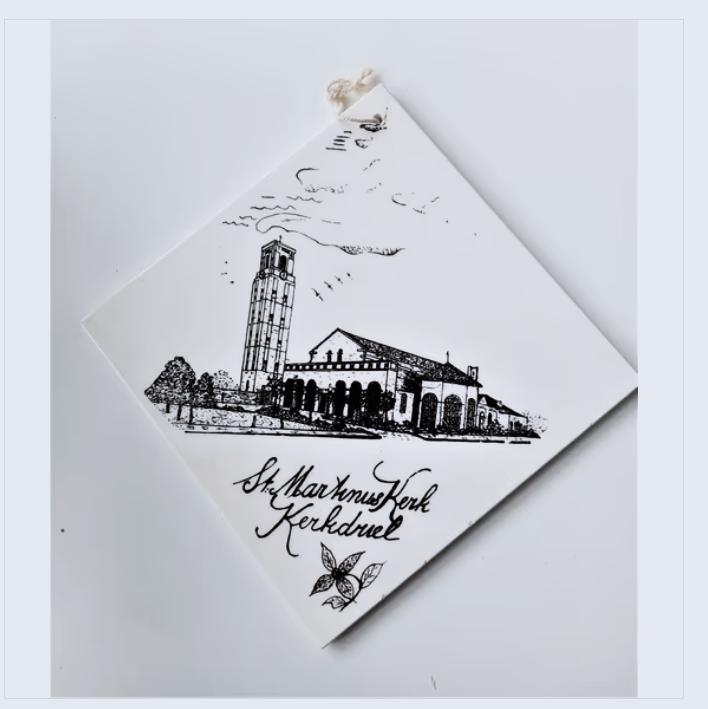 retro gedenktegel-heilige Martinuskerk Kerkdriel-royal mosa, Ophalen of Verzenden, Overige typen