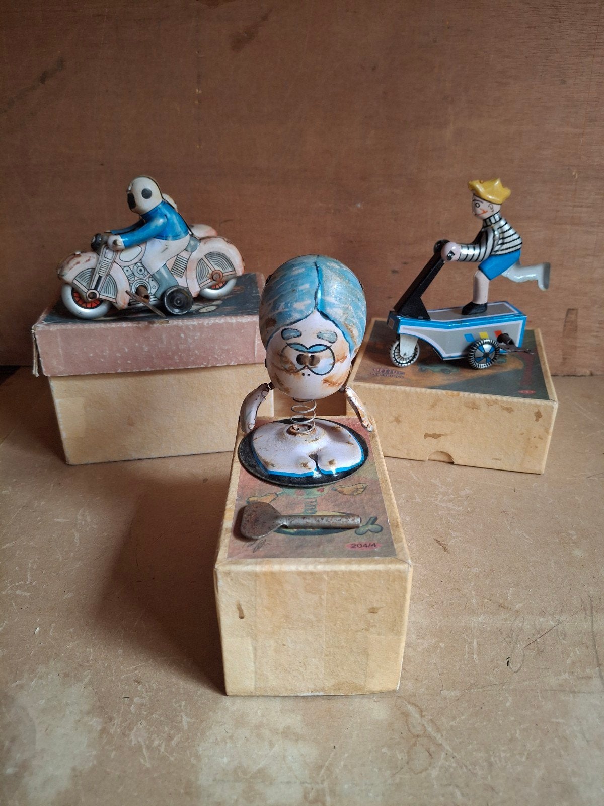 kavel vintage blikken speelgoed (Mettoy,Cabbage,MS 709), Antiek en Kunst, Antiek | Speelgoed, Ophalen of Verzenden