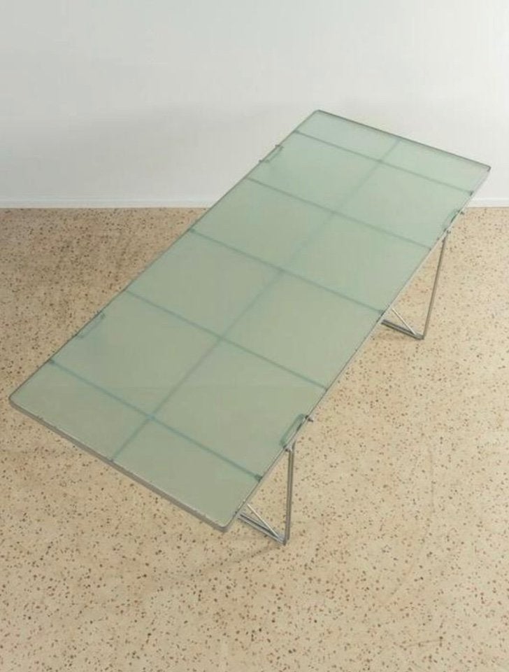 Ikea tafel Nils Gammelgaard, Zo goed als nieuw, Glas, 150 tot 200 cm, Rechthoekig