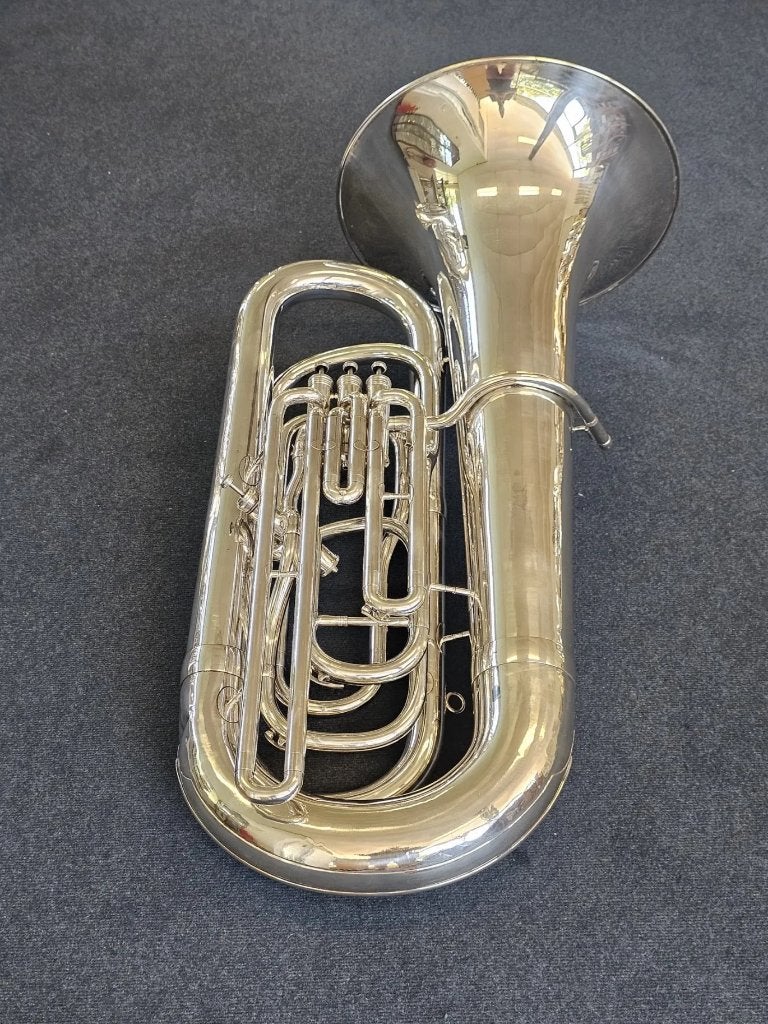 Besson 700 series mod. 794 4 valve silver plated Bes Tuba, Ophalen, Gebruikt, Bes-tuba