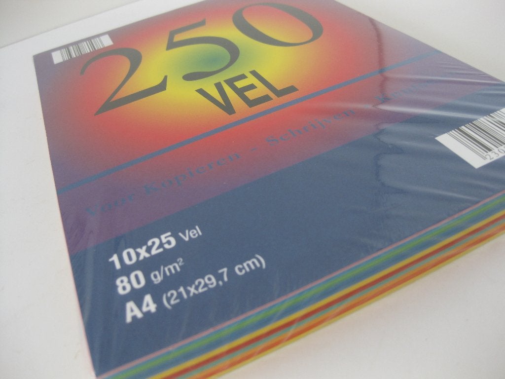 Kopieer - schrijf- en knutselpapier 250 vel assorti kleuren, Overige typen, Nieuw, Meerkleurig, Ophalen of Verzenden