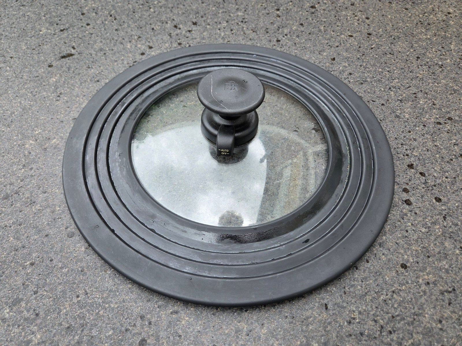 Universeel spatdeksel 32 cm, Ophalen of Verzenden, Zwart, Glas, Overige typen