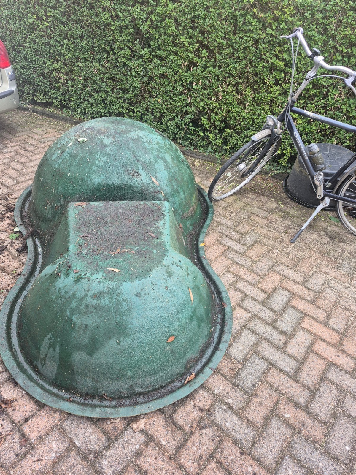 Grote groene vijverbak voor tuin, Tuin en Terras, Ophalen, Gebruikt