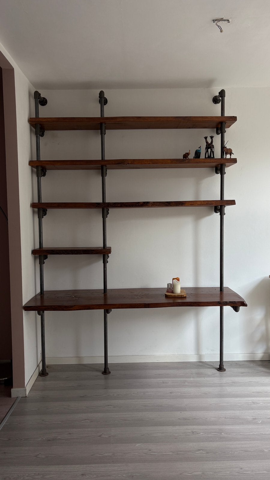 Industriële boekenkast / wandrek, Ophalen, Zo goed als nieuw, Minder dan 150 cm, Minder dan 100 cm