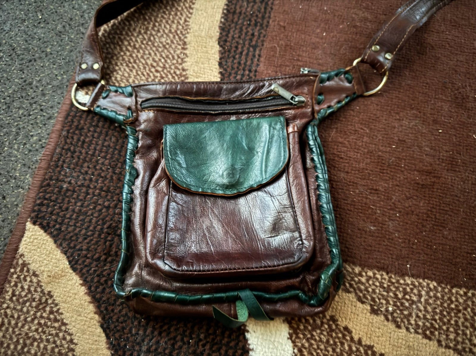Leren Heuptas - Ideaal voor Festivals, Sieraden, Tassen en Uiterlijk, Tassen | Damestassen, Gebruikt, Overige typen, Bruin, Ophalen