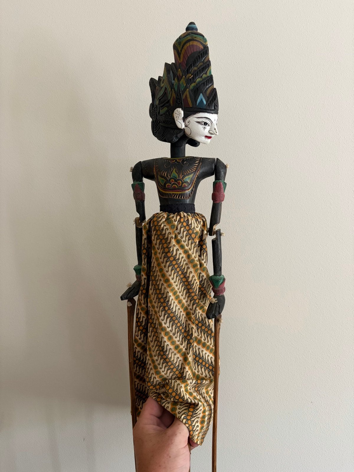 Authentieke Wayang Golek - Koning Rama uit de Ramayana, Verzamelen, Ophalen of Verzenden, Gebruikt, Pop