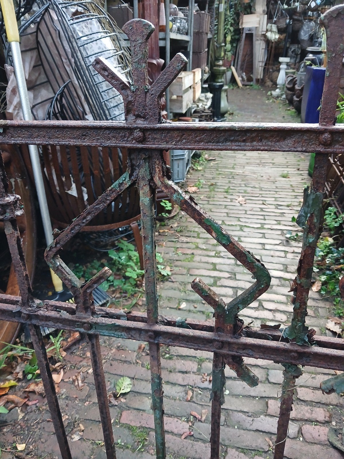 Antiek mooi verroest Art Deco hekken sierhek Als kunstobject, Ophalen, Gebruikt, IJzer, Sierhekwerk