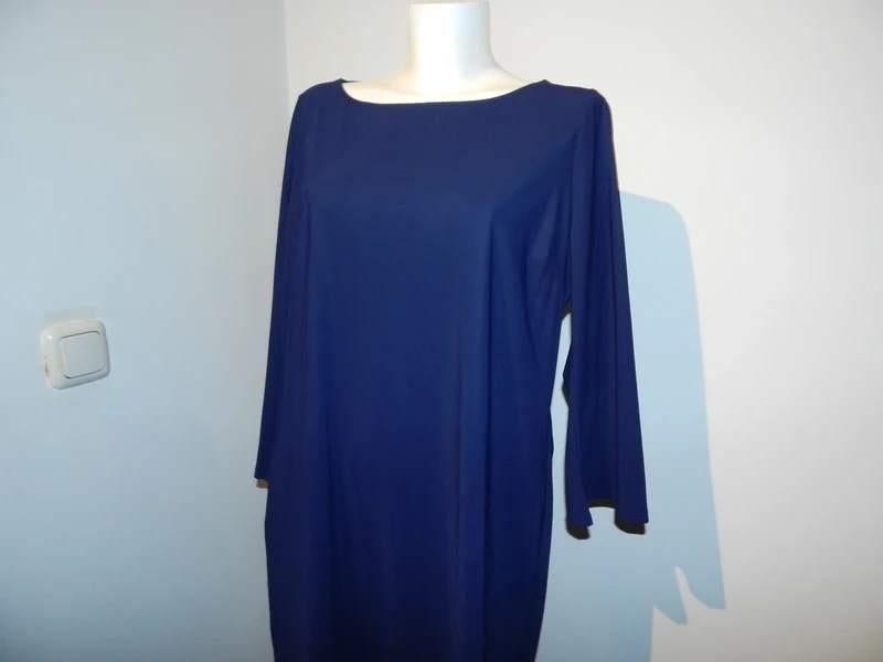 Ladress donker blauwe stretch jurk uitlopende mouw XXL, Kleding | Dames, Jurken, Maat 46/48 (XL) of groter, Zo goed als nieuw