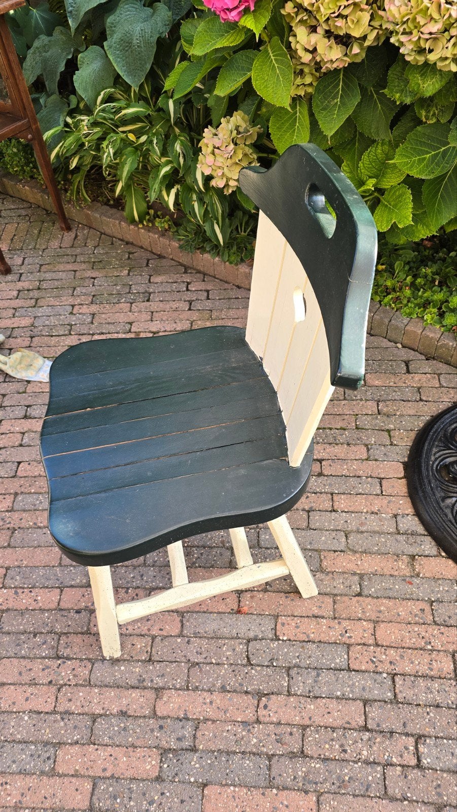 Leuke houten stoel met hartje oud Hollandse stijl, Antiek en Kunst, Ophalen