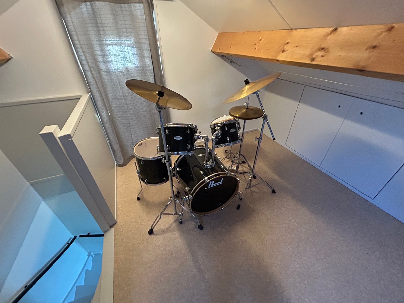 Pearl drumstel compleet + extra ridebekken en hi-hat, Muziek en Instrumenten, Drumstellen en Slagwerk, Ophalen, Gebruikt, Pearl