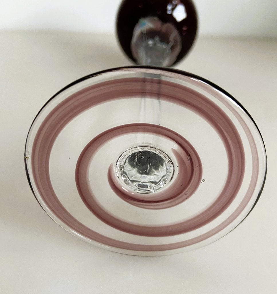 Vintage Krosno Deco Glass Kandelaar 21,5 cm met gebr.sporen, Ophalen