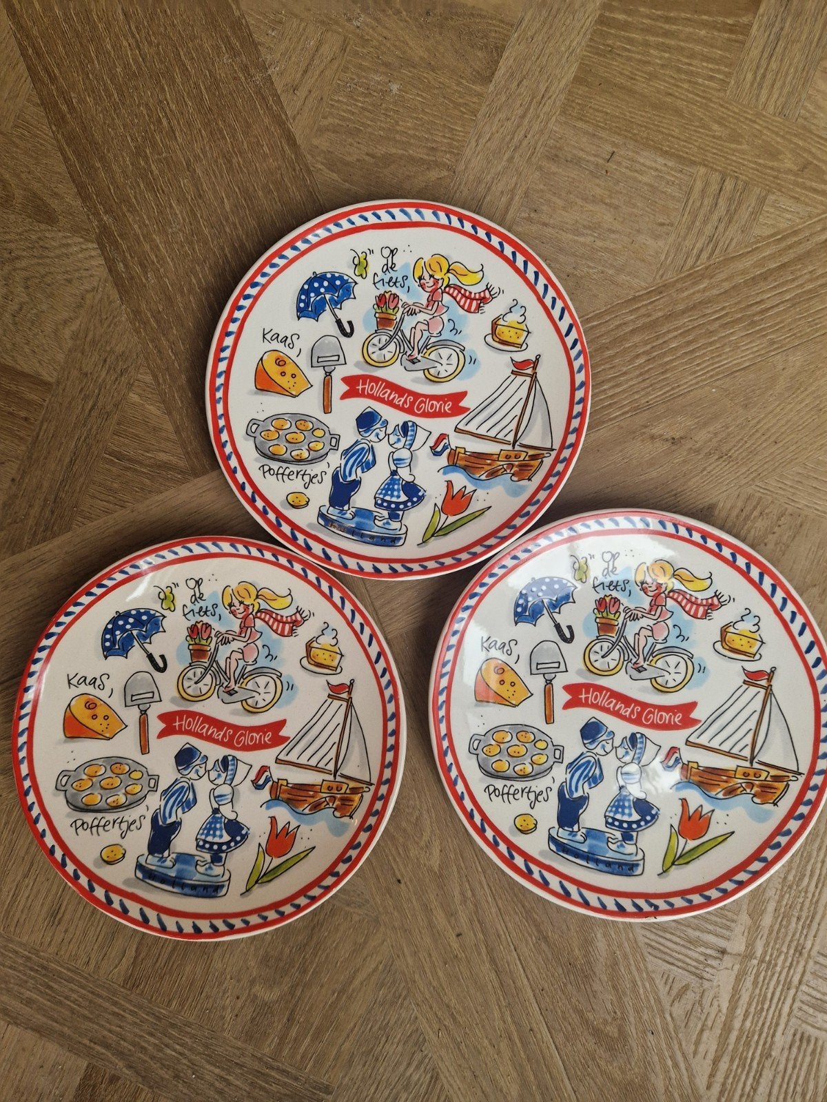 3 bordjes Hollands Glorie Blond Amsterdam boterham bordjes., Ophalen of Verzenden, Aardewerk, Blond Amsterdam, Bord(en)