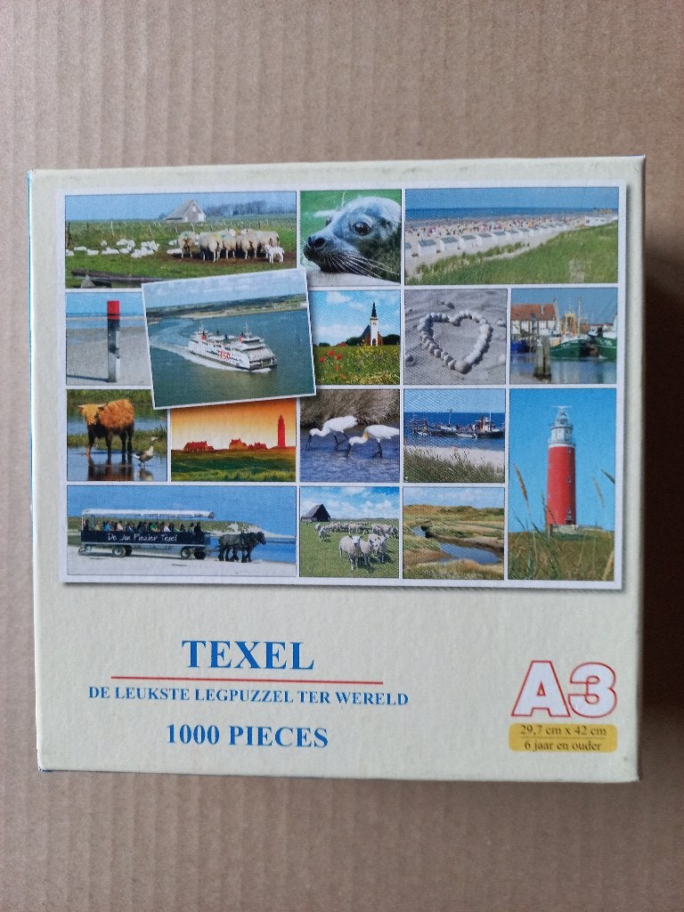 Z.G.A.N. Puzzel Texel - 1000 mini-stukjes - compleet, Ophalen of Verzenden, 500 t/m 1500 stukjes, Zo goed als nieuw, Legpuzzel