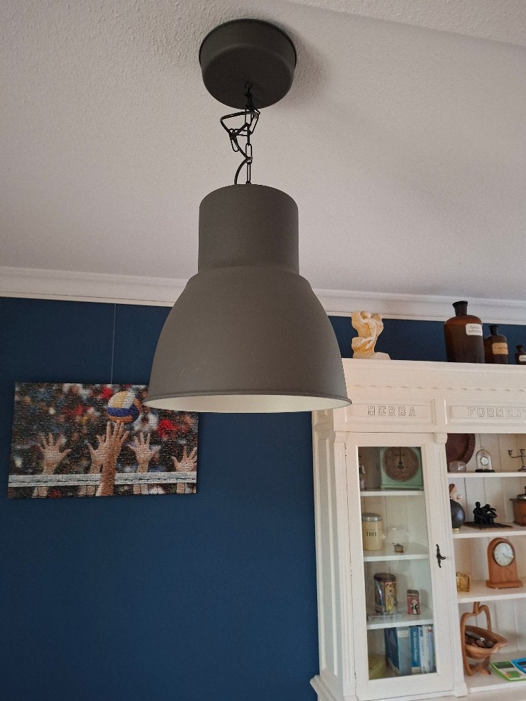 2 Hanglampen voor boven uw eettafel., Gebruikt, Industrieel., Metaal, E27 (groot)