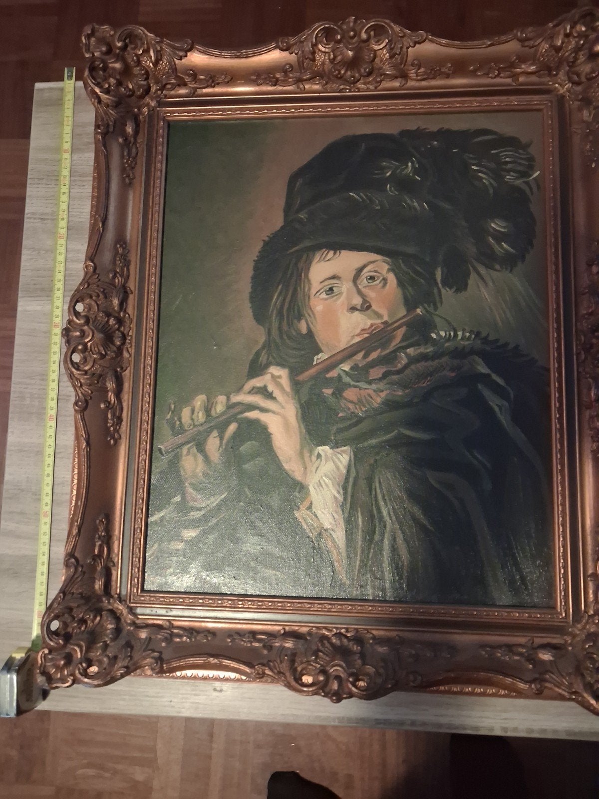 Klassiek schilderij: Jongen met fluit en veren hoed, Ophalen