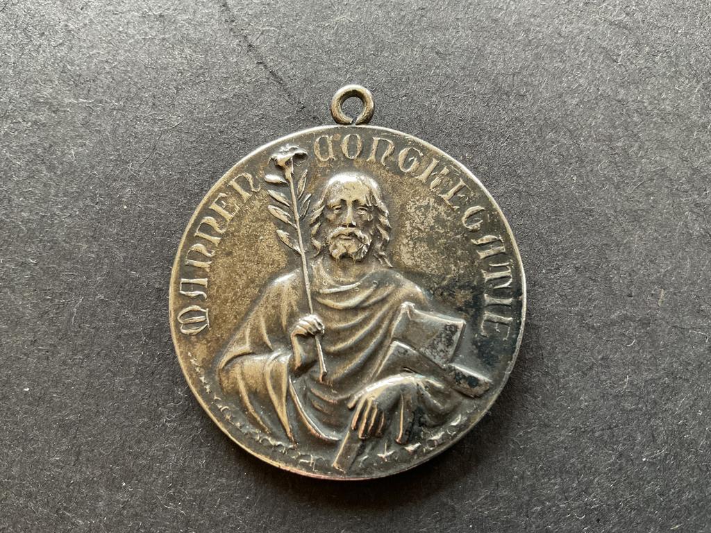 Groningen O.L.V. Kerk medaille penning verzilverd circa 1900, Verzenden, Zo goed als nieuw