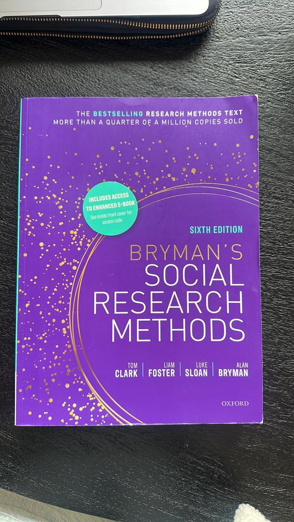 Bryman’s Social Research Methods 6e editie, Ophalen of Verzenden, Alpha, Gelezen, WO
