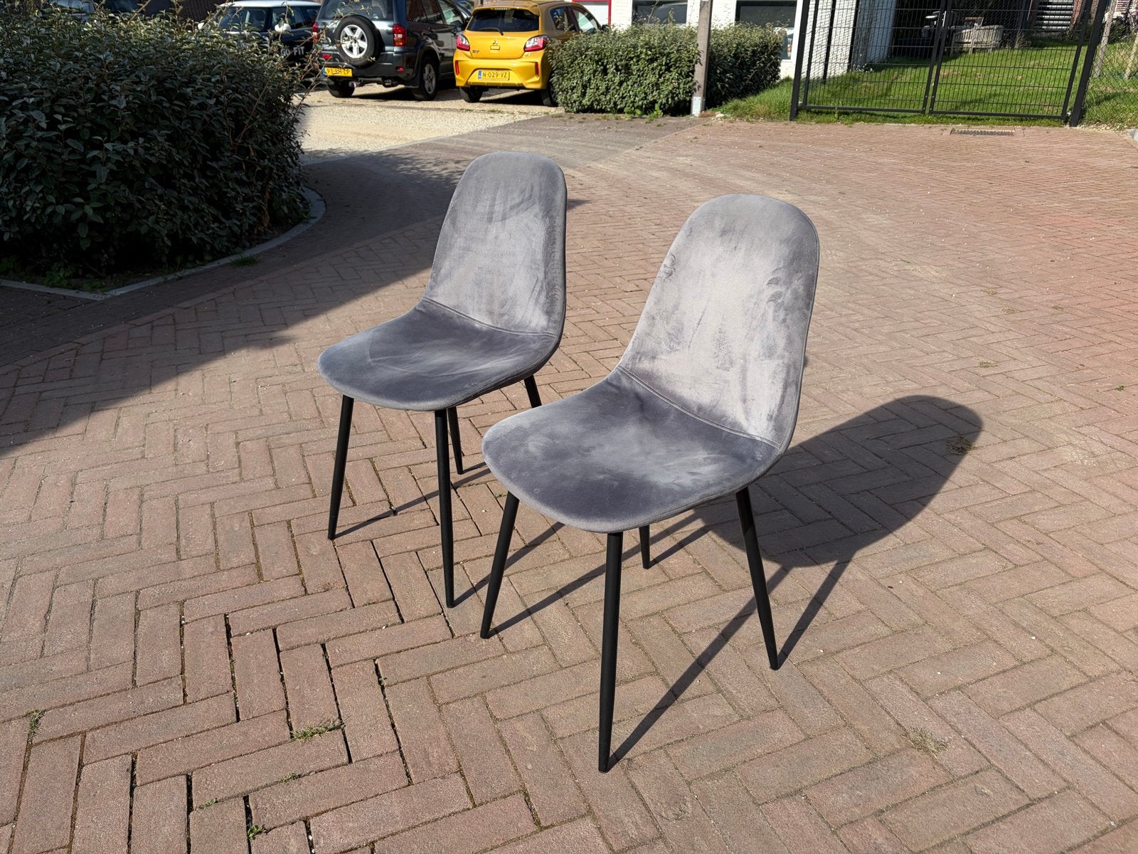 Twee stoffen stoelen in goede staat, Ophalen, Gebruikt, Twee, Stof
