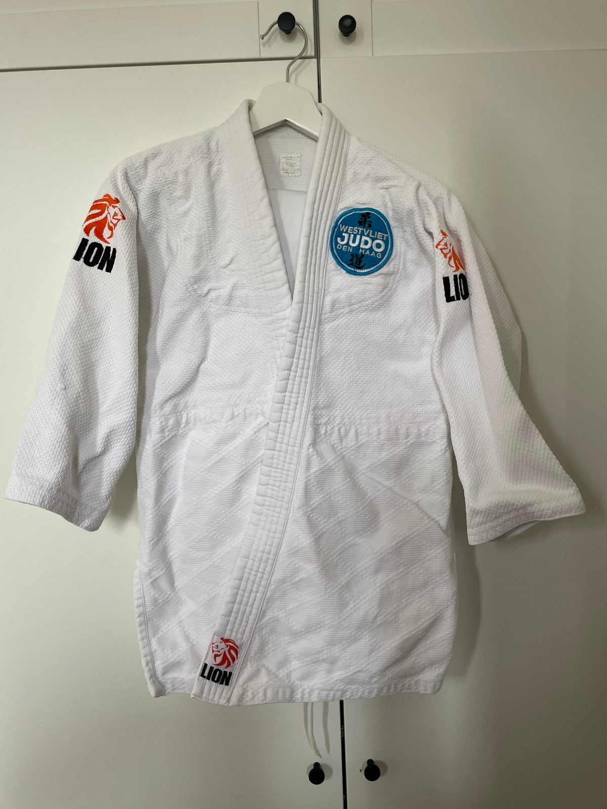 Judopak, maat 150, westvliet judo, lion, Maat XS of kleiner, Ophalen of Verzenden, Gebruikt, Judo