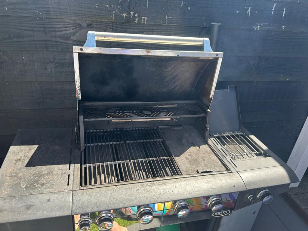 Buretti Gasbarbecue met zijbrander, Ophalen of Verzenden, Gebruikt