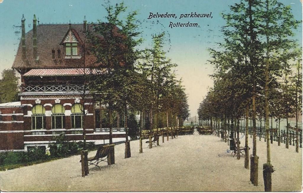 Rotterdam, Belvedere, Parkheuvel, gelopen 1915, Ophalen of Verzenden, Voor 1920, Gelopen, Zuid-Holland