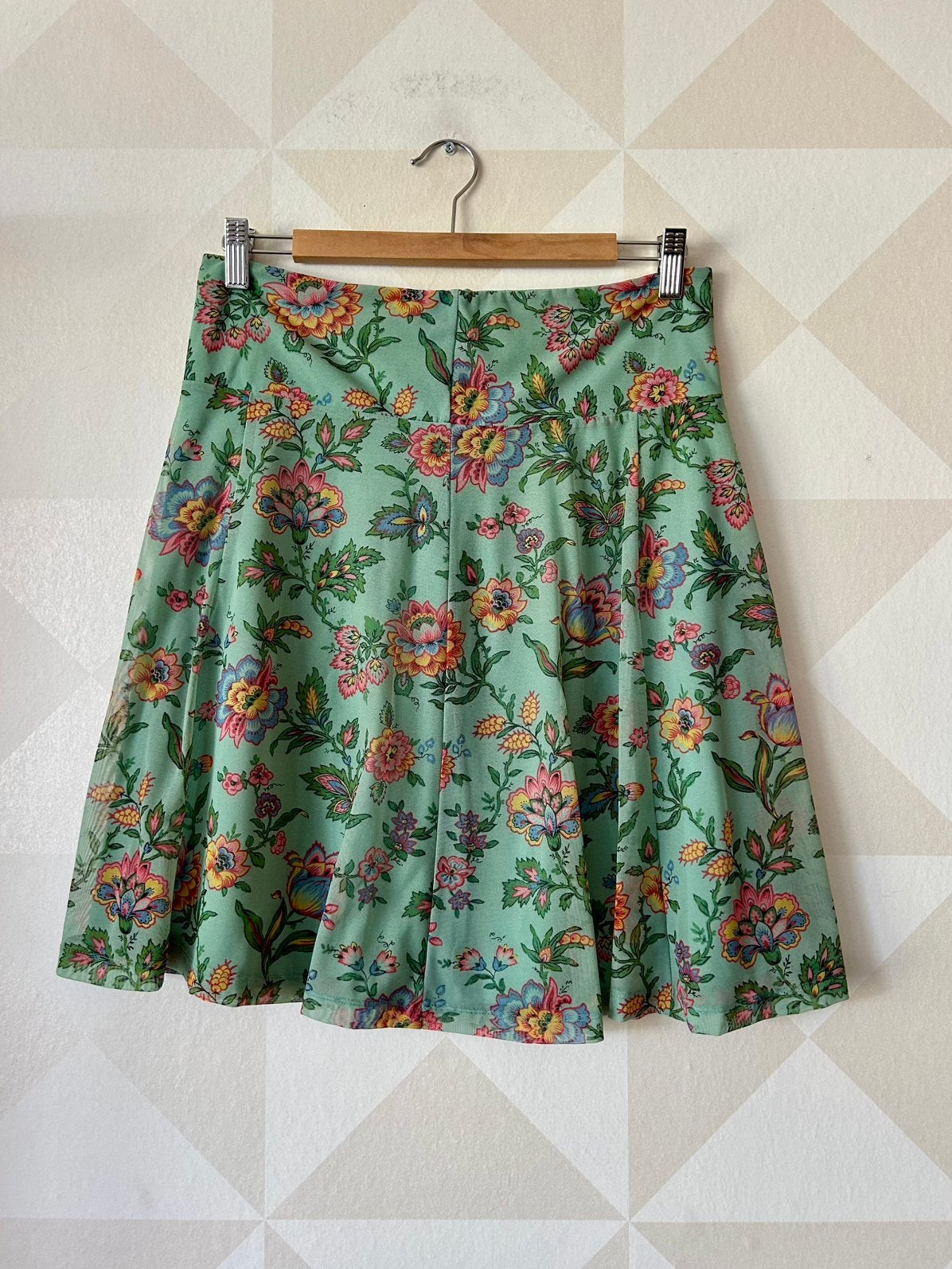 King Louie Border Skirt rok groen romantisch bloem M/38 zgan, Maat 38/40 (M), Ophalen of Verzenden, Zo goed als nieuw, King Louie