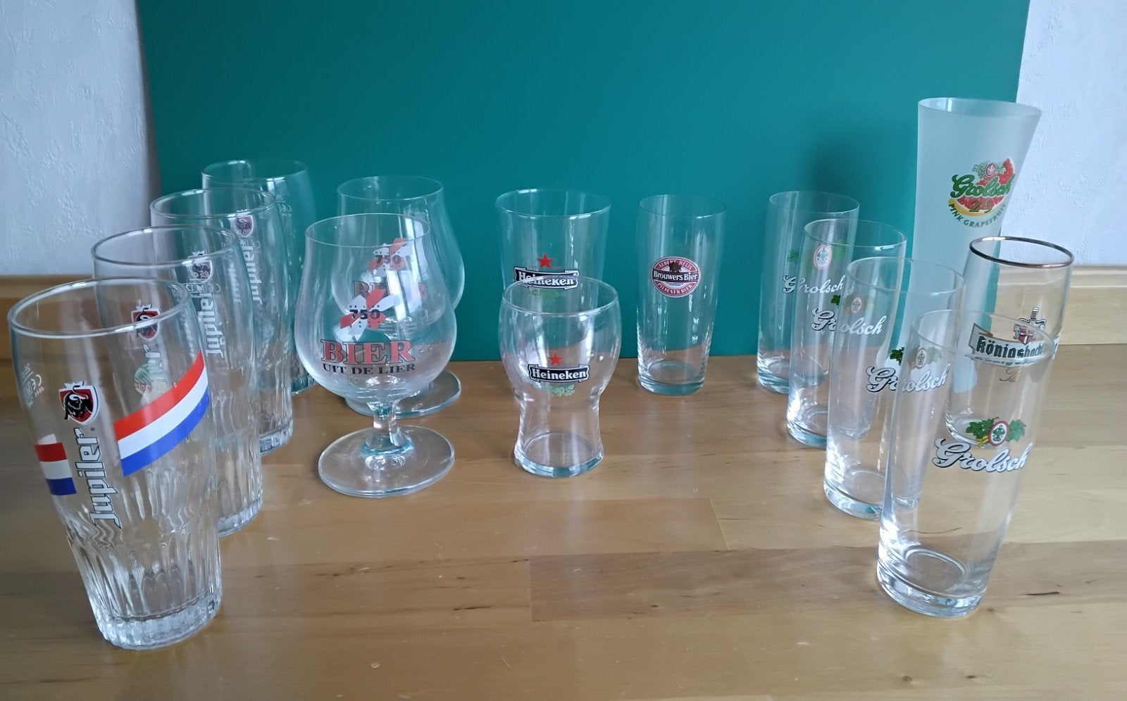 Bierglazen (o.a. Jupiler / Heineken / Grolsch), Verzamelen, Ophalen, Nieuw, Bierglas