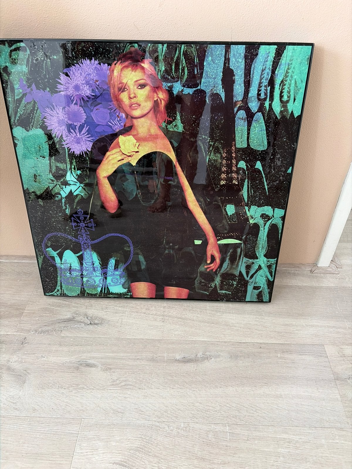 Modern Schilderij Kate Moss Pop Art 60x60 cm, Antiek en Kunst, Kunst | Schilderijen | Modern, Print, Overige materialen, Portret