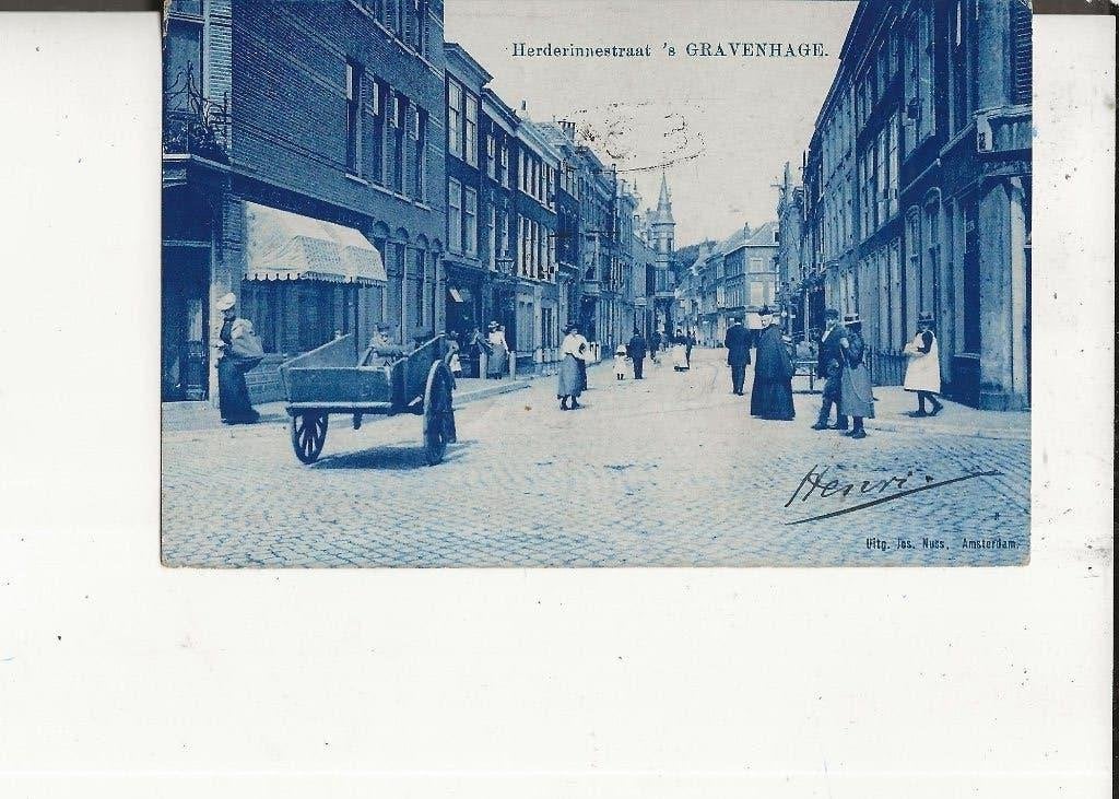 Den Haag Herderinnestraat 1 juli 1903, Verzamelen, Ophalen of Verzenden, Voor 1920, Gelopen, Zuid-Holland