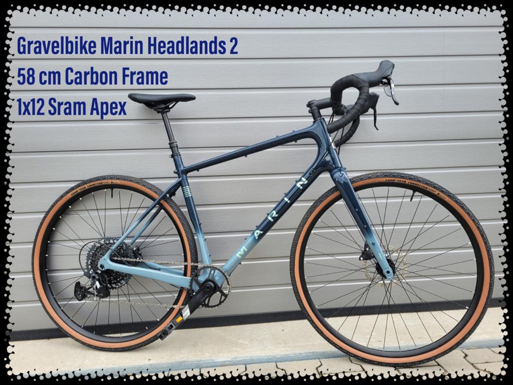 Gravelbike Marin Headlands 58cm Carbon 1x12 Sram - RR Bikes, Fietsen en Brommers, Fietsen | Racefietsen, Ophalen, 28 inch, Carbon