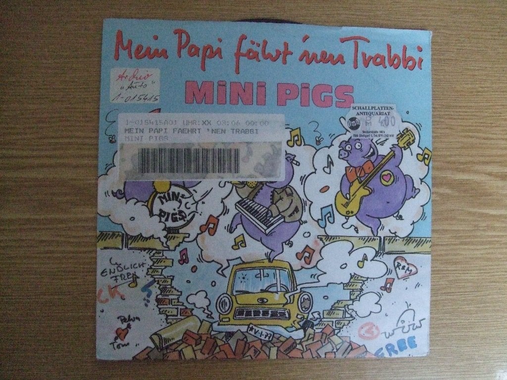 MINI PIGS     MEIN PAPI FAHRT 'NEN TRABBI / ENDLICH FREI, 1990 - 1999, 7 inch, Single, Ophalen of Verzenden