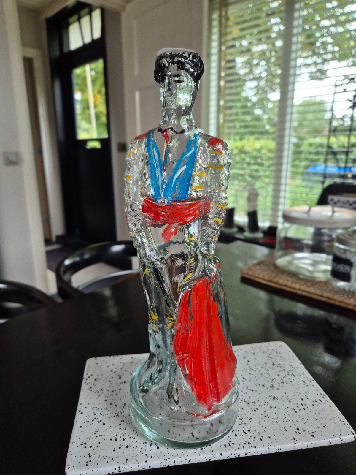 Vintage Spaanse Matador Likeurfles – Handbeschilderd Glas, Ophalen of Verzenden