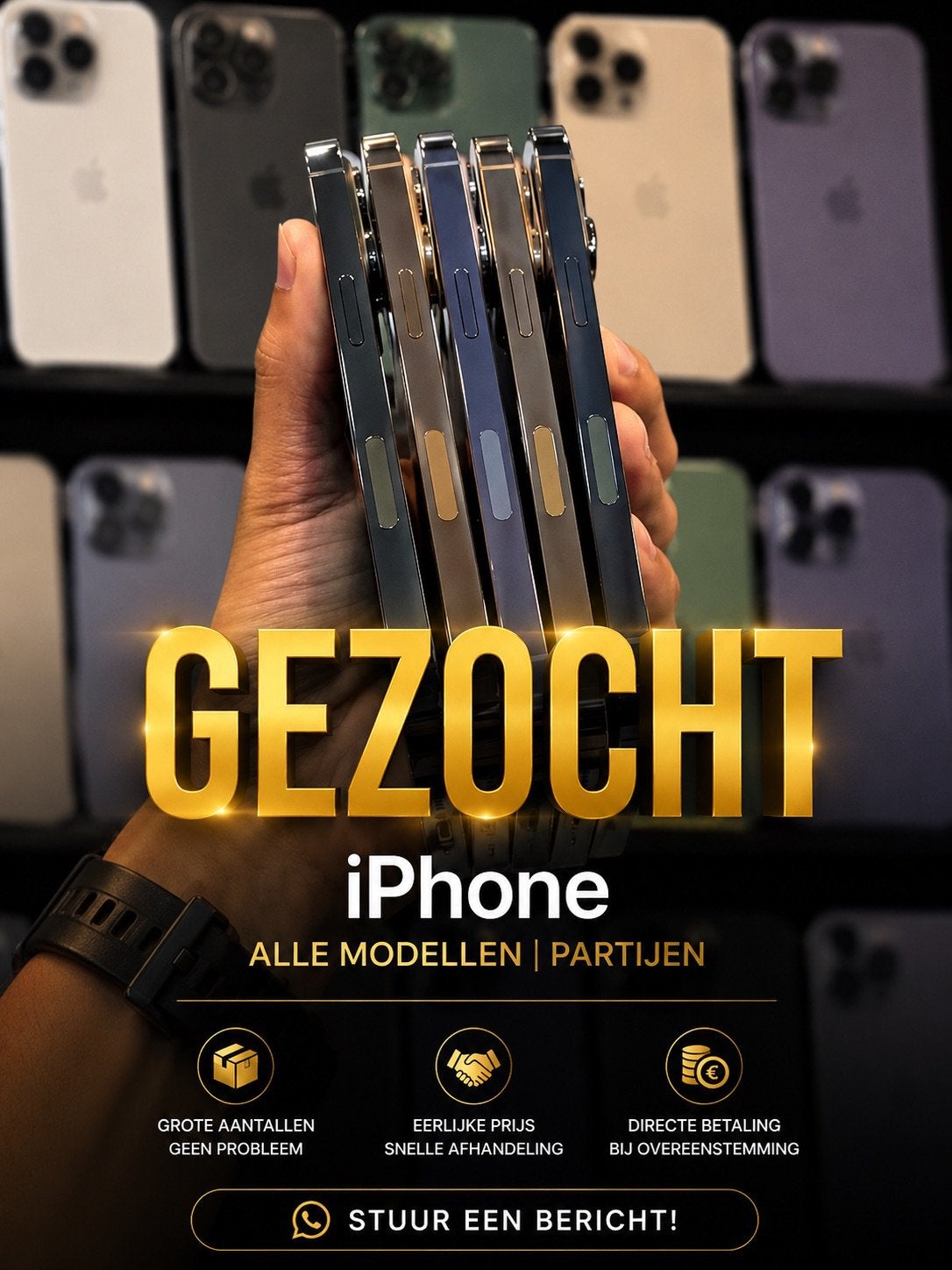 Gezocht: Apple iPhone 16 / 17 / 18 / pro / air, Telecommunicatie, Ophalen, Zo goed als nieuw, Zwart, 128 GB