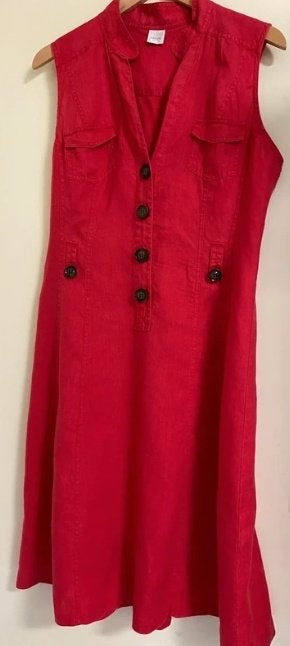 Linnen jurk rood 38/40, Maat 38/40 (M), Nieuw, Ophalen of Verzenden, Rood