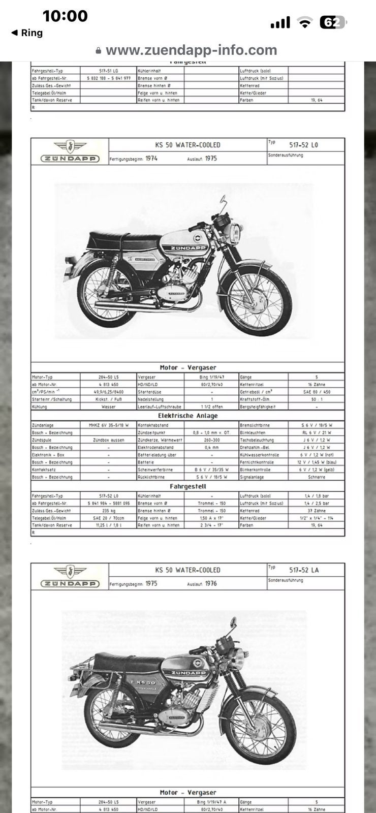 517-52L0 frame uit 1975, Fietsen en Brommers, Brommeronderdelen | Zundapp, Ophalen, Gebruikt, Frame