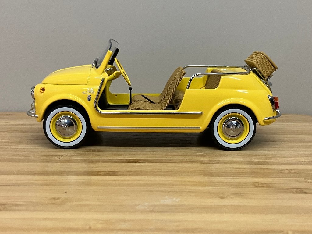 Fiat 500  "Jolly " van 1965  geel  1/18 Norev, Ophalen of Verzenden, Nieuw, Auto, Norev
