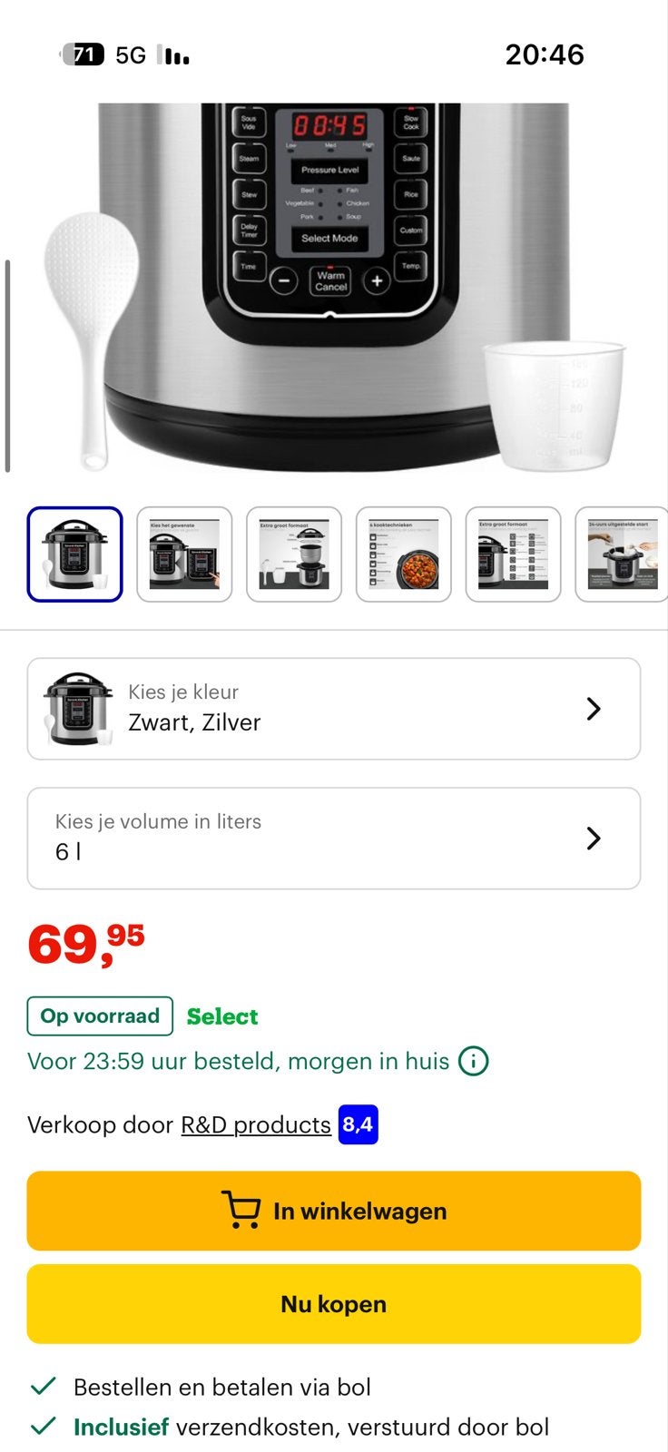 Savoré Kitchen Pressure Cooker 6L - Multifunctioneel, Ophalen of Verzenden, Nieuw