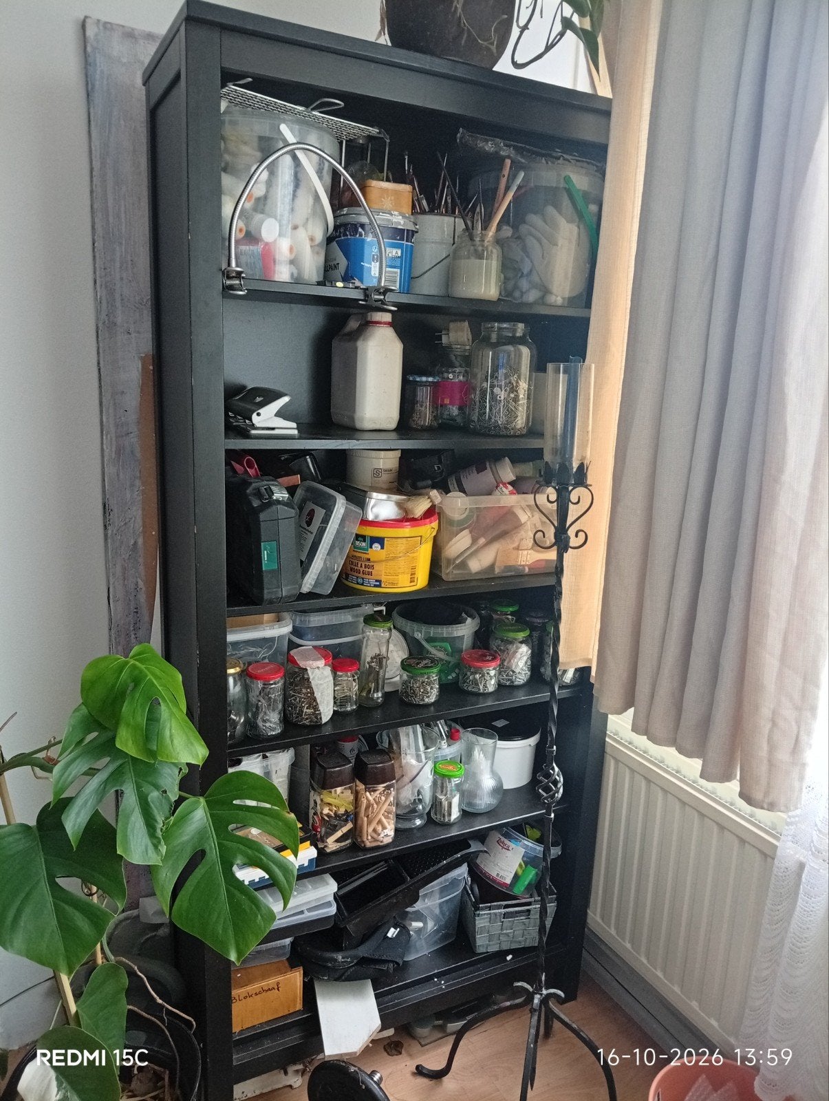 Zwarte Boekenkast met Verstelbare Planken, Huis en Inrichting, Ophalen, Met plank(en), 50 tot 100 cm, Zo goed als nieuw