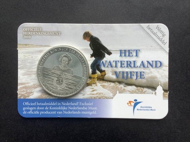 Coincard Het Waterland Vijfje 2010., Ophalen of Verzenden, Koningin Beatrix, Euro's, Losse munt