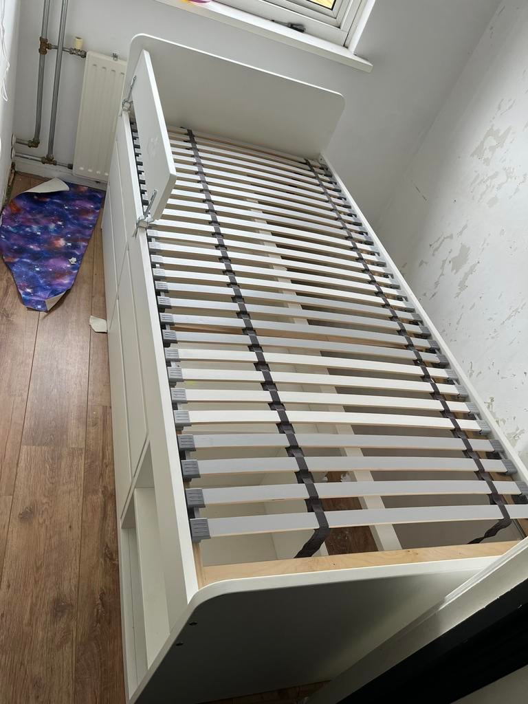 Ikea 1 persoons bed met lades, Ophalen, Gebruikt, 90 cm, Eenpersoons