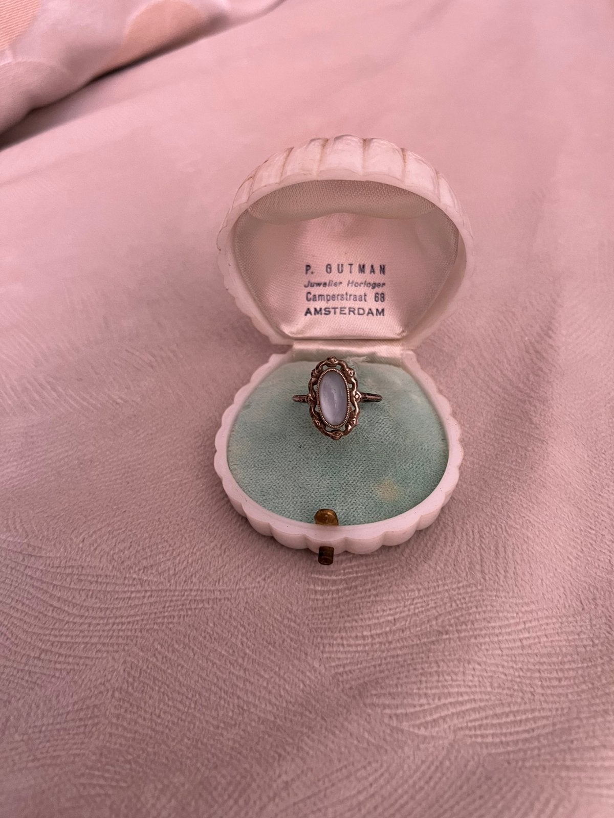 Antieke ring zilver met duos, Sieraden, Tassen en Uiterlijk, Piercings, Ophalen of Verzenden, Zo goed als nieuw, Zilver, Overige typen
