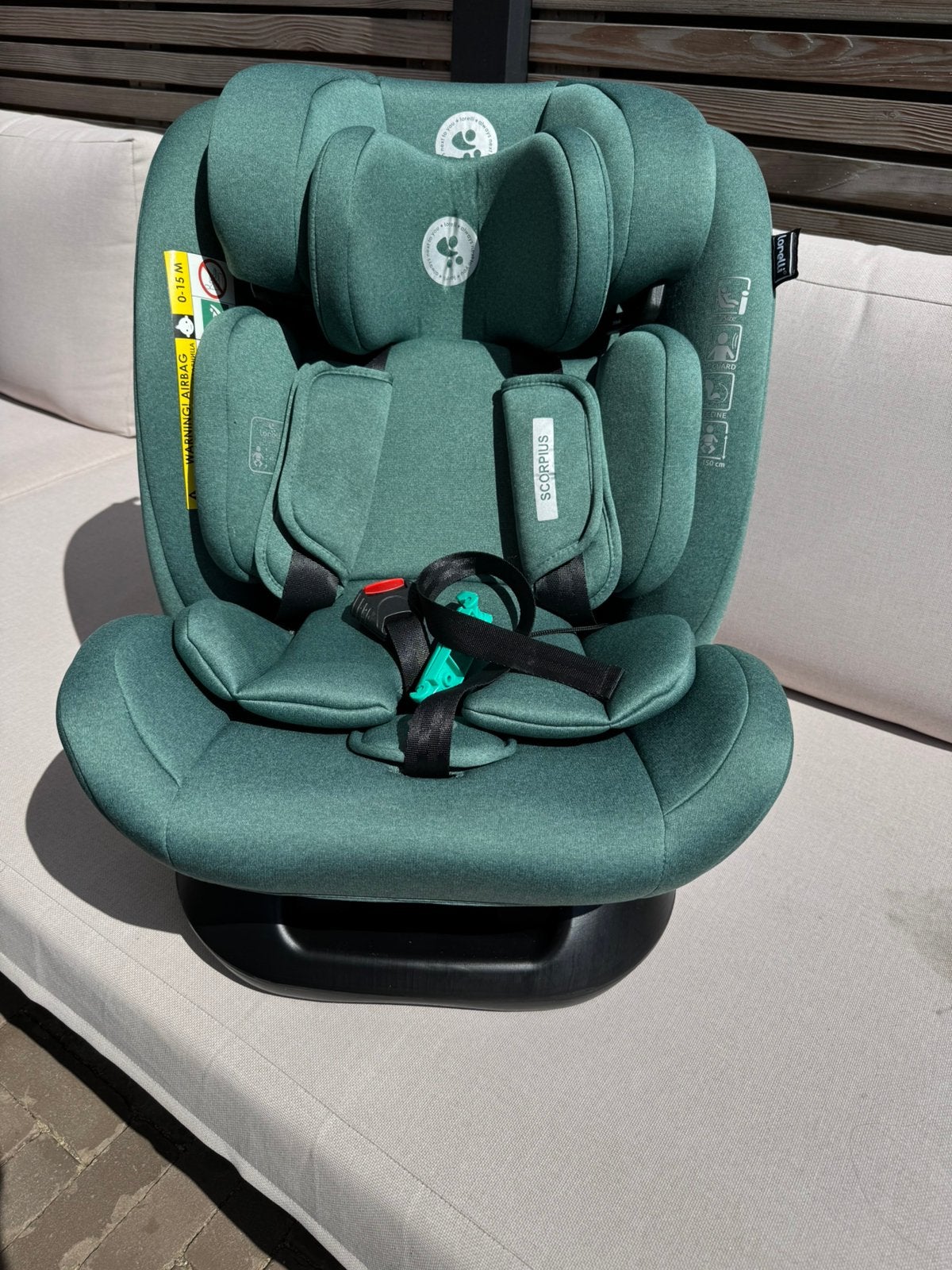 Lorelli Scorpius Green Pine 40-150 cm i-Size Autostoel, Overige merken, Autogordel, Verstelbare rugleuning, 0 t/m 18 kg