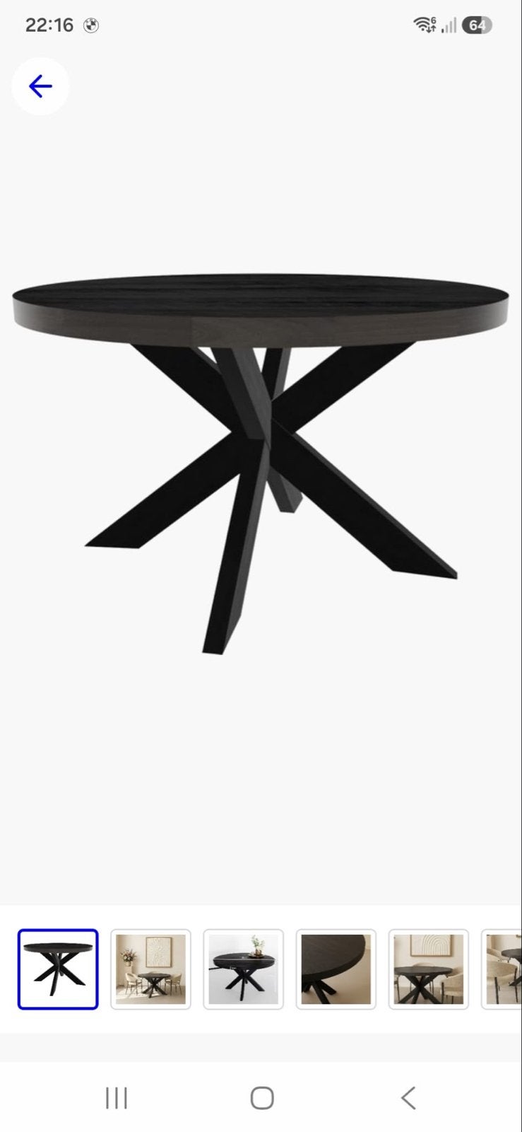 Nieuwe ronde eettafel mangohout 120cm - Jones zwart