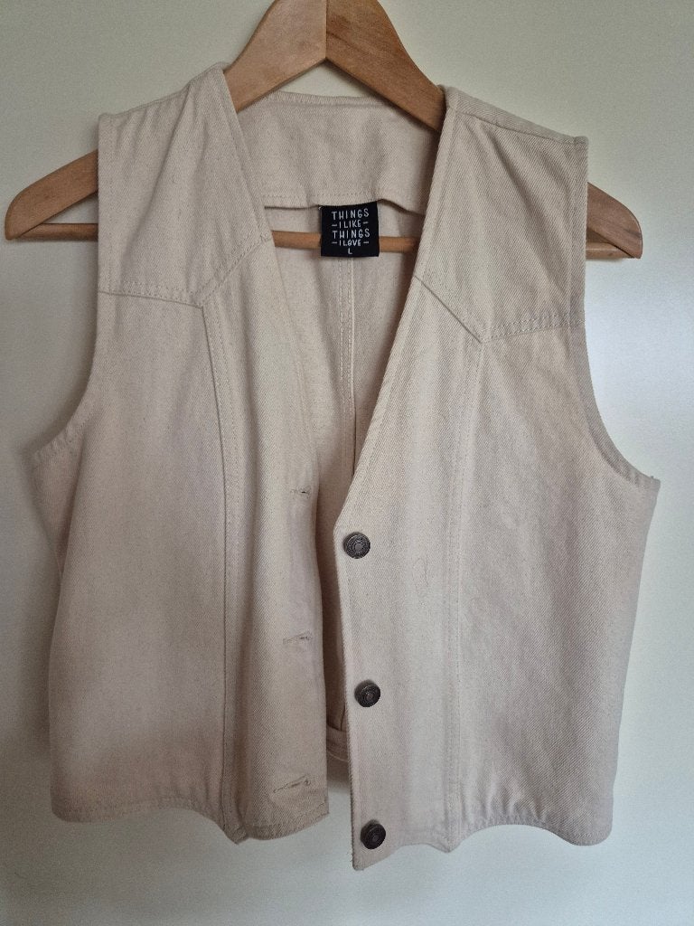Nieuw denim gilet TILTIL maat L, Maat 38/40 (M), Overige kleuren, Nieuw, Ophalen of Verzenden