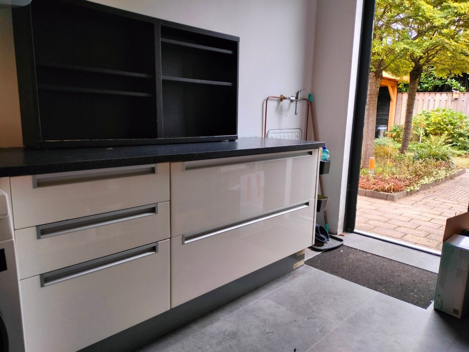 Keuken- en vakkenblok, Huis en Inrichting, Keuken | Keukenelementen, Ophalen, Gebruikt, Zwart