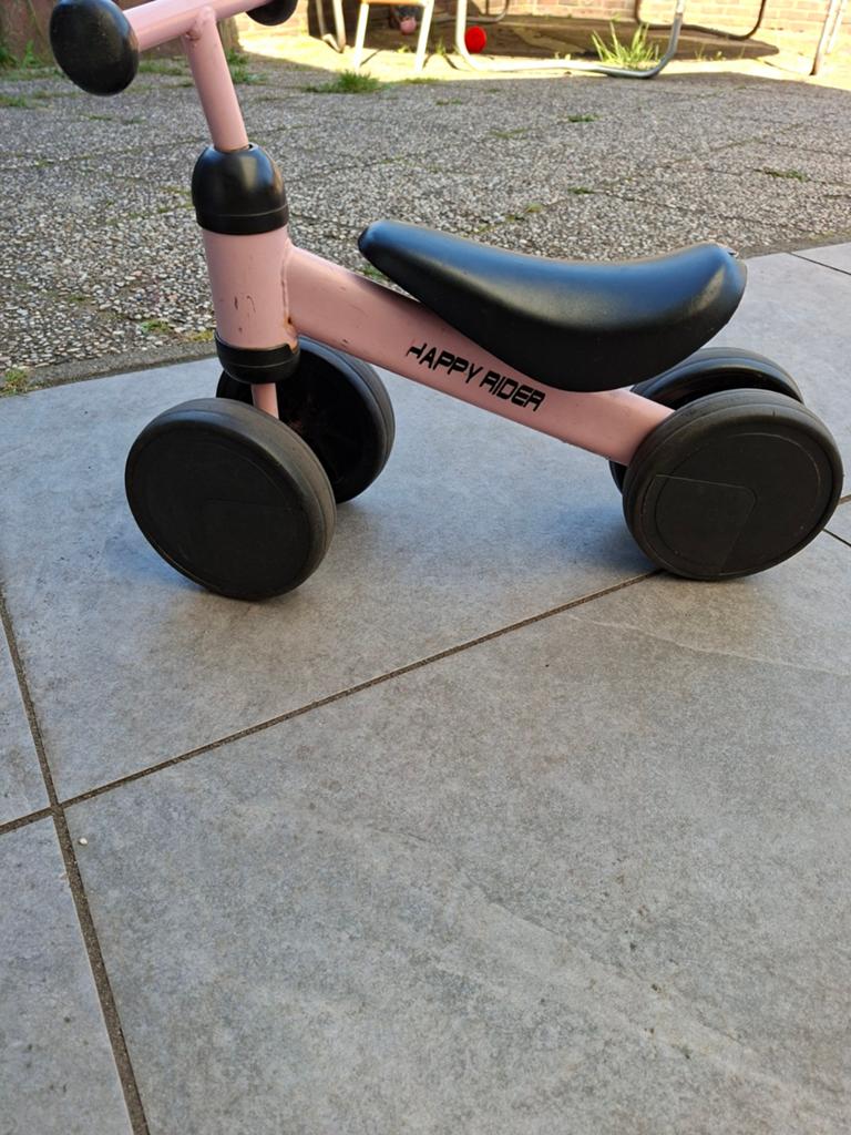 Roze Happy Rider loopfietsje voor de kleintjes, Ophalen, Gebruikt, Loopfiets