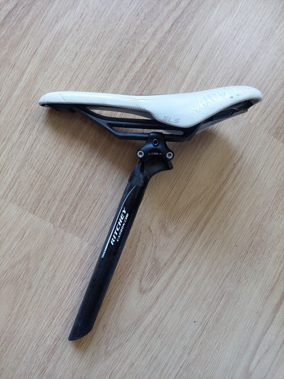 Selle Italia SLS Zadel + Ritchey WCS Carbon Zadelpen 27.2mm, Gebruikt, Racefiets, Ophalen of Verzenden, Selle Italia